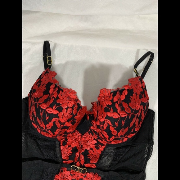 NEW $85 Ann Summers Padded Underwire Chemise in Black/Red‎ [SZ 8-10 D/DD ] - Picture 5 of 12
